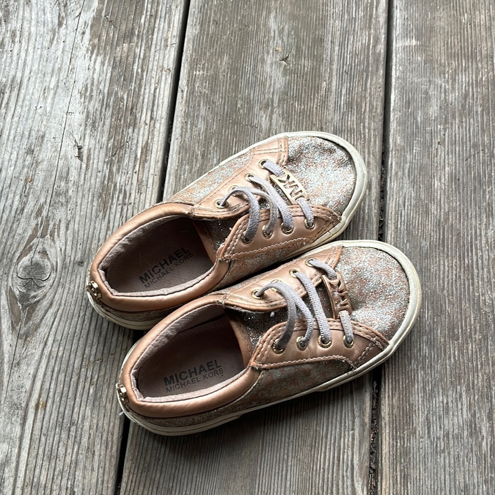 Rose gold Michael Kors toddler shoes SZ 9